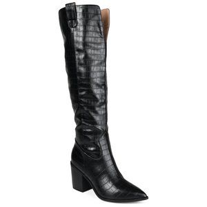 Journee Collection Therese Boots Knee High Comfort Foam Black Solid